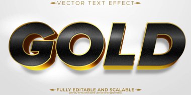 Altın metin efekti, düzenlenebilir kraliyet ve parlak metin biçimi