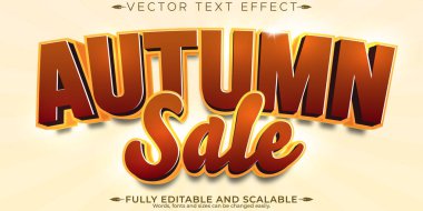 Sonbahar metin efekti, düzenlenebilir sezon ve yaprak metin biçimi