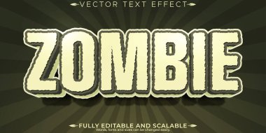 Zombi canavar metin efekti, düzenlenebilir korku ve cadılar bayramı metinleri