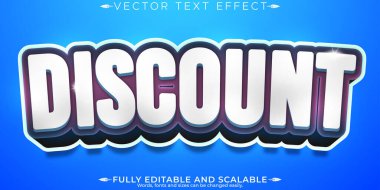 İndirimli metin efekti, düzenlenebilir modern ve poster biçimi
