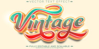 Retro klasik metin efekti, düzenlenebilir 70 'ler ve 80' ler metin biçimi