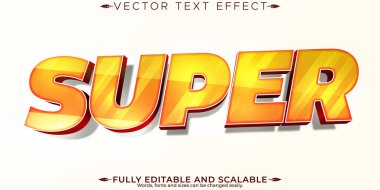 Süper sosyal medya afişi ve metin efekti, düzenlenebilir modern 