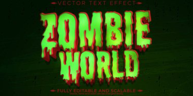 Zombi dünyası metin efekti, düzenlenebilir canavar ve korkutucu metin tarzı