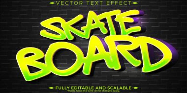 Graffiti metin efekti, düzenlenebilir sokak ve kaykay metin biçimi