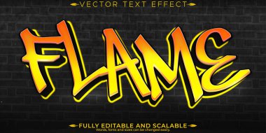 Graffiti alev metin efekti, düzenlenebilir sprey ve sokak metin tarzı