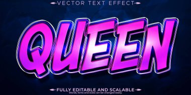 Graffiti kraliçesi metin efekti, düzenlenebilir sprey ve damlayan metin tarzı