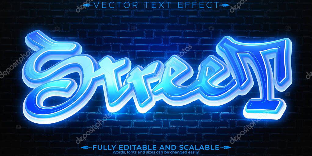 Graffiti text effect, editable spray and paint text style
