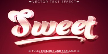 Tatlı pembe metin efekti, düzenlenebilir ışık ve yumuşak metin biçimi
