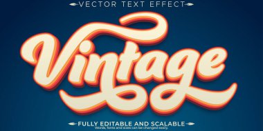 Retro, klasik metin efekti, düzenlenebilir 70 'ler ve 80' ler metin biçimi