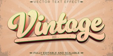 Retro, klasik metin efekti, düzenlenebilir 70 'ler ve 80' ler metin biçimi