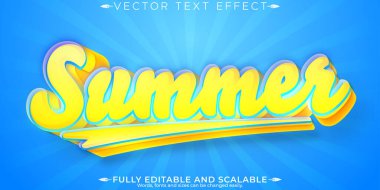 Yaz metni efekti, düzenlenebilir plaj ve seyahat tarzı