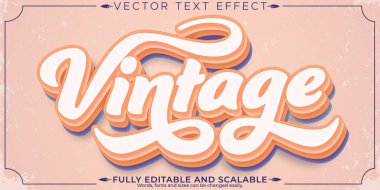 Retro, klasik metin efekti, düzenlenebilir 70 'ler ve 80' ler metin biçimi