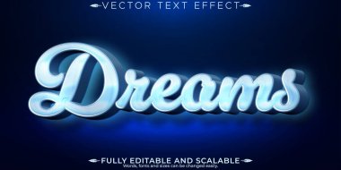 Retro Rüyalar metin efekti, düzenlenebilir klasik gece filmi metni styl