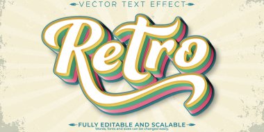 Klasik retro metin efekti, düzenlenebilir 80 'ler ve eski metin biçimi