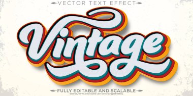 Klasik retro metin efekti, düzenlenebilir 80 'ler ve eski metin biçimi