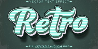 Retro, klasik metin efekti, düzenlenebilir 70 'ler ve 80' ler metin biçimi