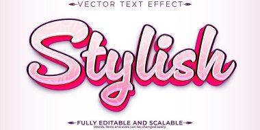 Moda efekti, düzenlenebilir pembe ve kız metin tarzı