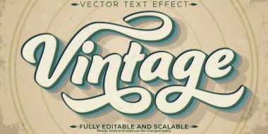 Retro, klasik metin efekti, düzenlenebilir 70 'ler ve 80' ler metin biçimi