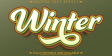 Kış metin efekti, düzenlenebilir doğa ve yumuşak metin biçimi