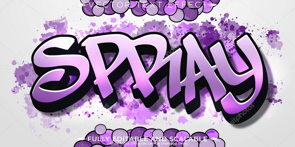 Spray text effect, editable graffiti  and street text style