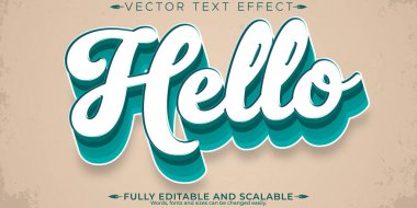 Düzenlenebilir metin efekti yazı tipi, vintage ve retro