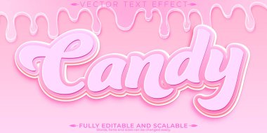Şeker metin efekti, düzenlenebilir pembe ve yumuşak metin biçimi
