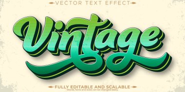 Klasik retro metin efekti, düzenlenebilir 80 'ler ve eski metin biçimi