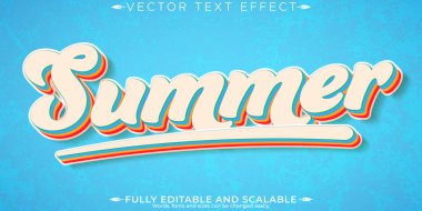 Yaz metni efekti, düzenlenebilir plaj ve seyahat tarzı