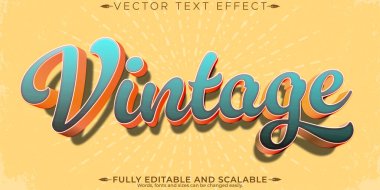 Klasik retro metin efekti, düzenlenebilir 80 'ler ve eski metin biçimi