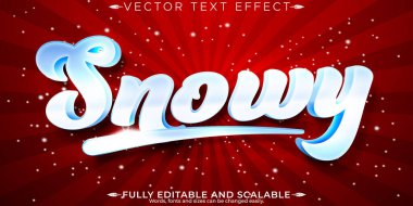 Kar buzu metin efekti, düzenlenebilir noeller ve yeni yıl metin tarzı