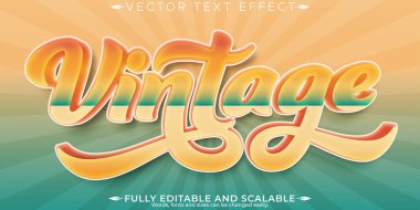 Retro, klasik metin efekti, düzenlenebilir 70 'ler ve 80' ler metin biçimi