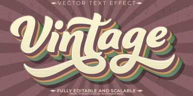Retro, klasik metin efekti, düzenlenebilir 70 'ler ve 80' ler metin biçimi