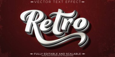 Klasik retro metin efekti, düzenlenebilir 80 'ler ve eski metin biçimi
