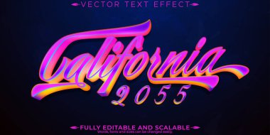 Klasik 80 'ler metin efekti, düzenlenebilir retro gelecek ve siber uzay t