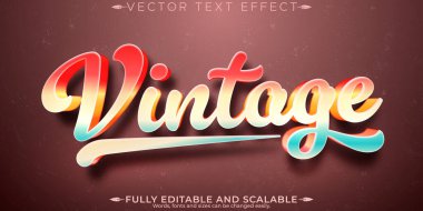 Retro, klasik metin efekti, düzenlenebilir 70 'ler ve 80' ler metin biçimi