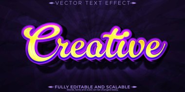 Yaratıcı metin efekti, düzenlenebilir modern ve satılık metin biçimi