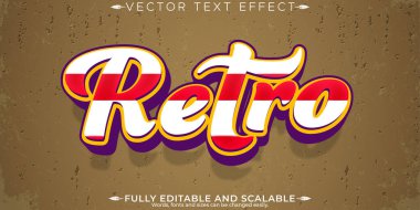 Retro, klasik metin efekti, düzenlenebilir 70 'ler ve 80' ler metin biçimi