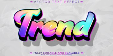 Moda metin efekti, düzenlenebilir gökkuşağı ve gradyan metin biçimi