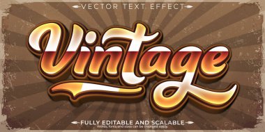 Retro, klasik metin efekti, düzenlenebilir 70 'ler ve 80' ler metin biçimi