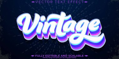 Eski 80 'lerin metin efekti, düzenlenebilir retro ve parlak renkli metinler