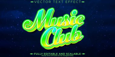 Müzik metin efekti, düzenlenebilir parti ve disko metin biçimi
