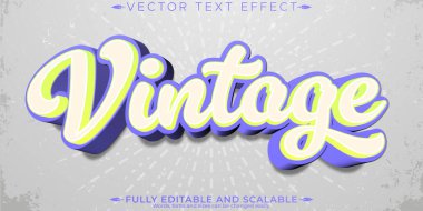 Retro, klasik metin efekti, düzenlenebilir 70 'ler ve 80' ler metin biçimi