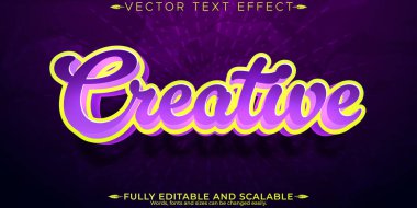 Düzenlenebilir metin efekti modern, 3D yaratıcı ve minimal yazı tipi biçimi