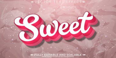 Tatlı pembe metin efekti, düzenlenebilir ışık ve yumuşak metin biçimi