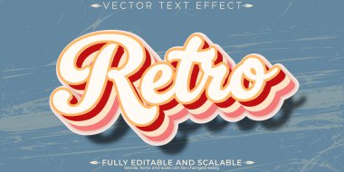 Retro, klasik metin efekti, düzenlenebilir 70 'ler ve 80' ler metin biçimi