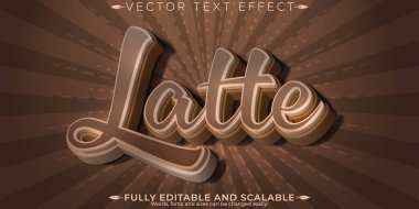 Latte düzenlenebilir metin efekti, kahve ve kahverengi metin biçimi