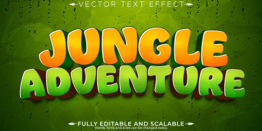 Orman macerası metin efekti; düzenlenebilir çizgi film ve komik metin st