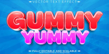 Gummy metin efekti, düzenlenebilir şeker ve şeker metin biçimi