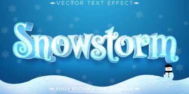 Düzenlenebilir metin efekti kar, 3D buz ve soğuk yazı tipi biçimi