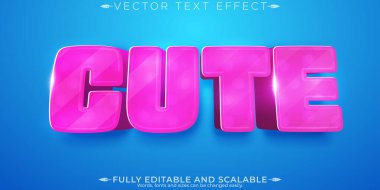 Şirin pembe metin efekti, düzenlenebilir ışık ve yumuşak metin biçimi